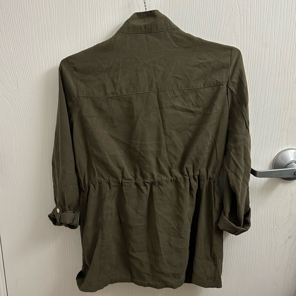 Zara Basic Green Button Up - image 5